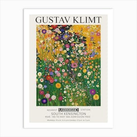 Gustav Klimt Wild Flower Garden Yellow Vintage Exhibition Art Print