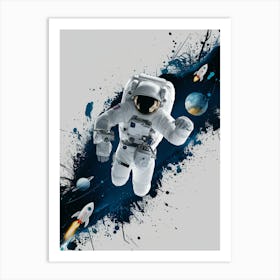 Astronaut In Space Art Print