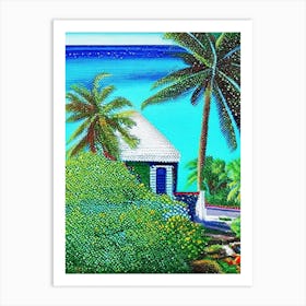 Little Cayman Cayman Islands Pointillism Style Tropical Destination Art Print