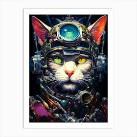 Steampunk Cat 1 Art Print