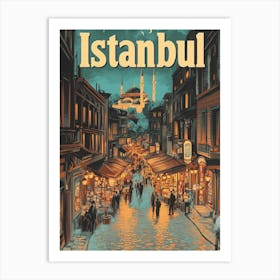 Aihrgdesign A Classic 1960s Travel Poster For Istanbul 2 Art Print