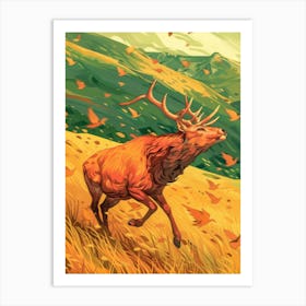 Elk Illustration 7 Art Print