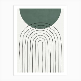 Shapes and Lines - Green 03 Art Print