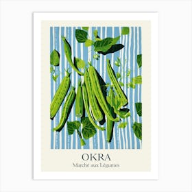 Marche Aux Legumes Okra Summer Illustration 1 Art Print