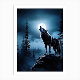 Howling Wolf Art Print