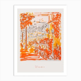 Verona Italy Orange Drawing Poster Art Print