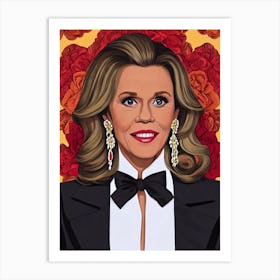 Jane Fonda Illustration Movies Art Print
