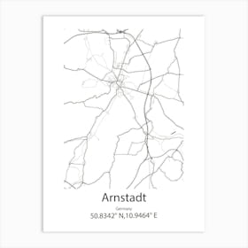 Arnstadt,Germany Minimalist Map Art Print