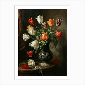 Baroque Floral Still Life Tulip 2 Art Print