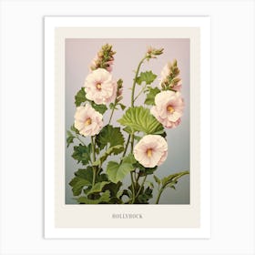 Floral Illustration Hollyhock 1 Poster Art Print