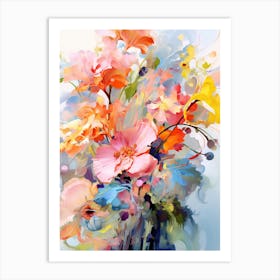 Bright Garden Flowers Bouquet Art Print