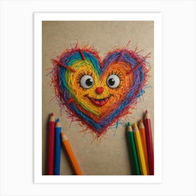 Heart Of String Art Art Print