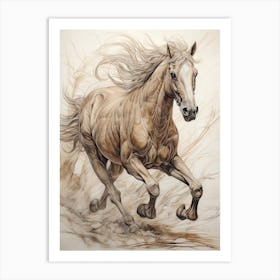 A Horse Painting In The Style Of Grattage 3 Art Print