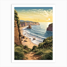 Great Ocean Walk Australia 2 Vintage Travel Illustration Art Print