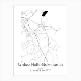 Schloss Holte Stukenbrock,Germany Minimalist Map Art Print