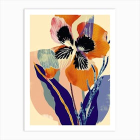 Colourful Flower Illustration Wild Pansy 3 Art Print