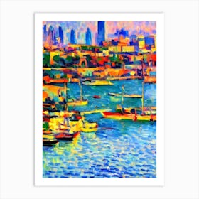 Dubai Creek United Arab Emirates Brushwork Painting harbour Art Print