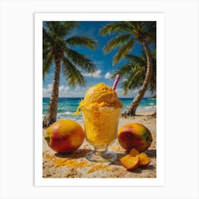 Mango Ice Cream On The Beach Art Print