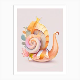 Malaysian Trumpet Snail  Illustration Art Print