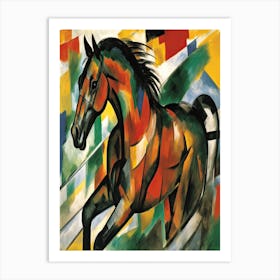 Horse Painting Cubistic Art Print