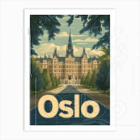 Aihrgdesign A Classic 1960s Travel Poster For Oslo 2 Art Print