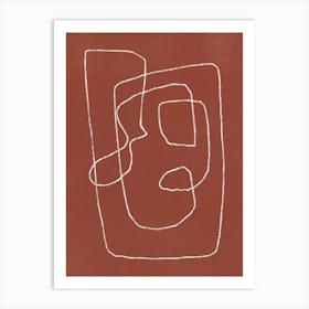 Abstract Drawing terracotta Art Print