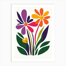 Flowers On A White Background 15 Art Print