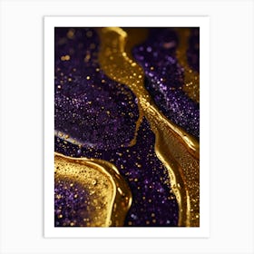 Purple And Gold Abstract Background Art Print