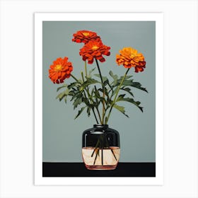 Bouquet Of Marigold Flowers, Autumn Fall Florals Painting 0 Art Print