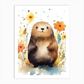 Cute Mole Watercolor Art Print