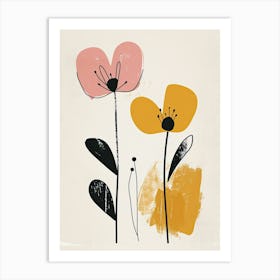 Victoria Flower Market Boho Minimalist Style Art Print