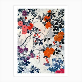 Hokusai  Great Japan Floral Japanese 4 Art Print