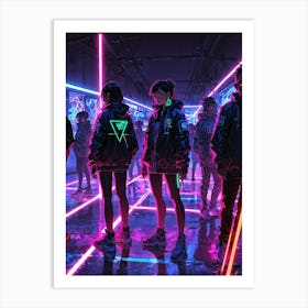 Neon Dancers Art Print