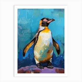 Galapagos Penguin Saunders Island Colour Block Painting 4 Art Print