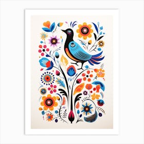 Scandinavian Bird Illustration Raven 1 Art Print