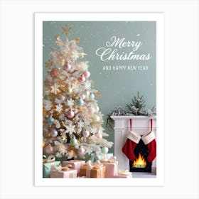 Merry Christmas And Happy New Year 1 Art Print