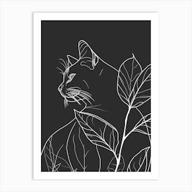 American Shorthair Cat Minimalist Illustration 2 Art Print