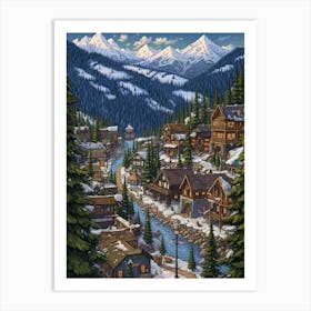 Leavenworth Washington Pointillism 9 Art Print