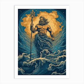  An Illustration Of The Greek God Poseidon 9 Art Print