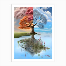 Tree In The Water Art Print