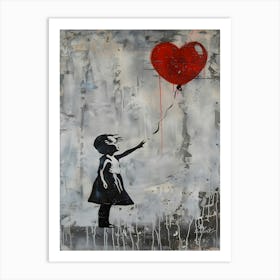 Little Girl Balloon Banksy art Art Print