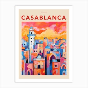 Casablanca Morocco 4 Fauvist Travel Poster Art Print