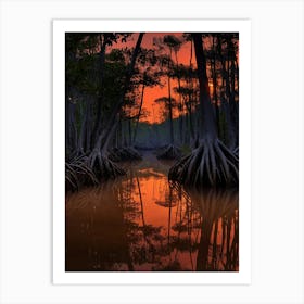 Sunset In The Amazon Rainforest Art Print