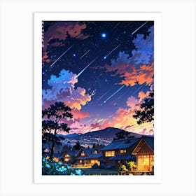 Night Sky Anime aesthetic 23 Art Print