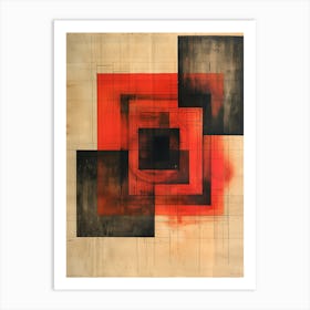 Red Squares 1 Art Print