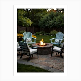 Patio With Fire Pit Art Print