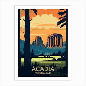 Acadia National Park Vintage Travel Poster 9 Art Print