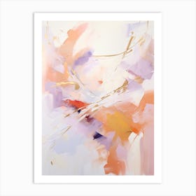 Lilac And Orange Autumn Abstract Painting 4 Art Print