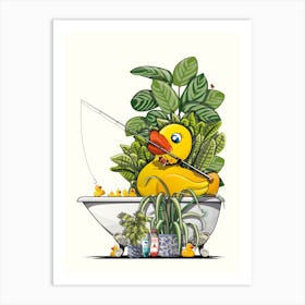 Rubber Duck Fishing For Rubber Ducks Art Print