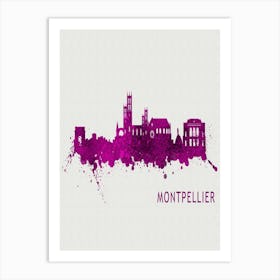 Montpellier France City Purple Art Print